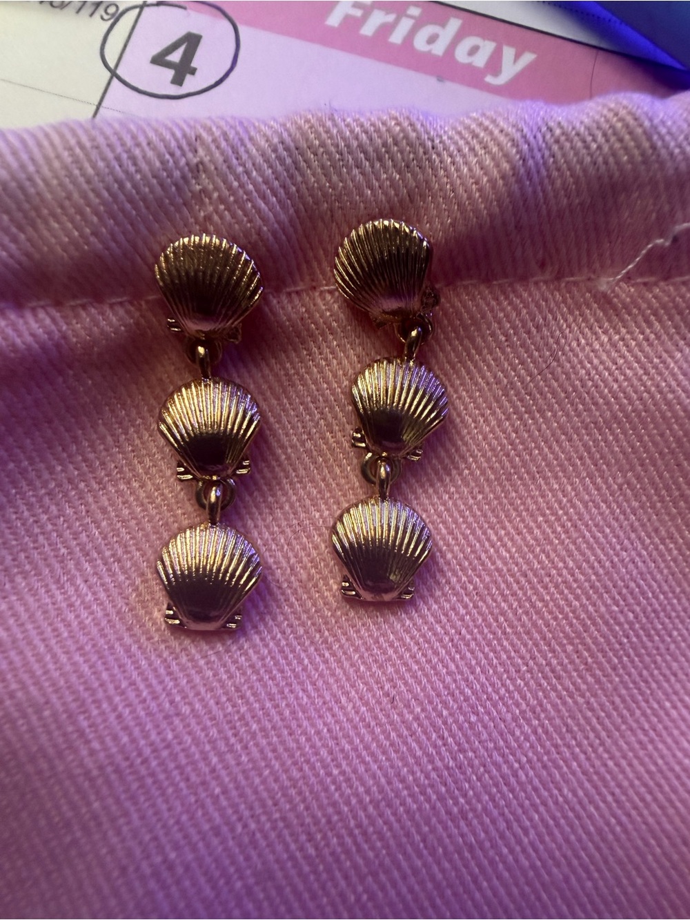 Gold Shell Drop Earrings - Women Jewelry